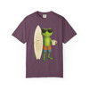 Bert Surf & Sip tee on Pepper (dark charcoal), front view