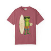 Bert Surf & Sip tee on Berry (crimson), front view