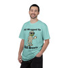 All Wrapped Up Still Brewin Halloween tee - mummy Bert the gecko wrapped in bandages with sunglasses holding coffee mug - front print on burnt orange ring-spun cotton by Coo Coos Coffee Florida Brew Crew
