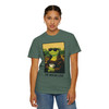 The Mocha-Lisa tee - Bert the gecko as the Mona Lisa with sunglasses holding coffee cup in Renaissance portrait style - front print on brick ring-spun cotton by Coo Coos Coffee Florida Brew Crew