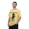 Brew or Treat Fill My Cup Halloween tee - vampire Bert the gecko in cape and sunglasses holding pumpkin bucket - front print on burnt orange ring-spun cotton by Coo Coos Coffee Florida Brew Crew