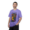 Built to Brew Coffee Made Me tee - cubist portrait of Bert the gecko holding coffee in bold color-block style - front print on butter yellow ring-spun cotton by Coo Coos Coffee Florida Brew Crew