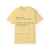 Error 404 Sleep Not Found tee - monospace terminal text reading Sleep not found either Have you tried turning your barista off and on again - front print on butter yellow ring-spun cotton by Coo Coos Coffee Florida Brew Crew