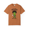 I'm Not Brewed for This tee - pre-coffee Bert the gecko with messy hair no sunglasses and tired eyes holding coffee mug - front print on moss green ring-spun cotton by Coo Coos Coffee Florida Brew Crew