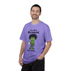 I'm Not Brewed for This tee - pre-coffee Bert the gecko with messy hair no sunglasses and tired eyes holding coffee mug - front print on moss green ring-spun cotton by Coo Coos Coffee Florida Brew Crew