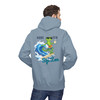Bert Surfboard and Coffee Hoodie | Surf Gecko Fleece Pullover | Florida Brew Crew Gift