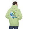 Bert Surfboard and Coffee Hoodie | Surf Gecko Fleece Pullover | Florida Brew Crew Gift