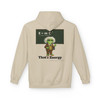 Al Bert-stein hoodie - Bert the gecko as Einstein at chalkboard with E equals mC squared where C is coffee and Thats Energy text - back print fleece pullover by Coo Coos Coffee Florida Brew Crew
