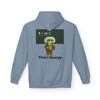 Al Bert-stein hoodie - Bert the gecko as Einstein at chalkboard with E equals mC squared where C is coffee and Thats Energy text - back print fleece pullover by Coo Coos Coffee Florida Brew Crew