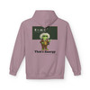 Al Bert-stein hoodie - Bert the gecko as Einstein at chalkboard with E equals mC squared where C is coffee and Thats Energy text - back print fleece pullover by Coo Coos Coffee Florida Brew Crew