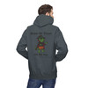 Brew or Treat Fill My Cup Halloween hoodie - vampire Bert the gecko in cape with pumpkin bucket - back print seasonal drop fleece pullover by Coo Coos Coffee Florida Brew Crew