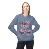 Petals and Pour Overs crewneck sweatshirt - soft pink rose illustration with flowing script typography - floral coffee fleece by Coo Coos Coffee Florida Brew Crew
