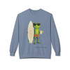 Bert Surfboard Crewneck Sweatshirt | Surf Gecko Coffee Fleece | Florida Brew Crew Gift