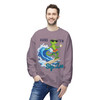 Bert Surfboard Crewneck Sweatshirt | Surf Gecko Coffee Fleece | Florida Brew Crew Gift