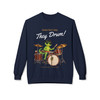 Geckos Don't Sleep They Drum Crewneck Sweatshirt | Drummer Bert Fleece | Coffee Lover Gift