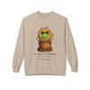 El Alma Se Infunde crewneck in sand - Mexican coffee culture Bert in cafe de olla - Steeping the Soul series Coo Coos Coffee