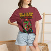 Bert & the Bean Shredders tour tee, front — a vintage rock-concert poster with Bert the gecko in sunglasses shredding an electric guitar on a jukebox stage, reading "Bert & the Bean Shredders LIVE — The Pour Decisions Were Made Tour" in bold tour-poster type — Coo Coo's Coffee Brew Good Vibes tee.