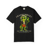 Frankenbert ‘Fuel for the Living Dead’ coffee t-shirt — Frankenstein gecko Bert with green lightning printed on the front