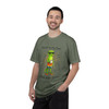 Person wearing the Back in My Day, Coffee Was Coffee coffee t-shirt from Coo Coo’s Coffee, moss