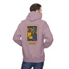 Built to Brew.
Coffee made me.
A bold cubist coffee-drinker — stitched-together face, bean for an eye, cracked cup in hand — on a cozy fleece pullover hoodie. Picasso by way of your morning cup. Warm, heavyweight, and made to live in. Male model
