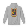 Built to Brew.
Coffee made me.
A bold cubist coffee-drinker — stitched-together face, bean for an eye, cracked cup in hand — on a cozy fleece pullover hoodie. Picasso by way of your morning cup. Warm, heavyweight, and made to live in. Sport grey