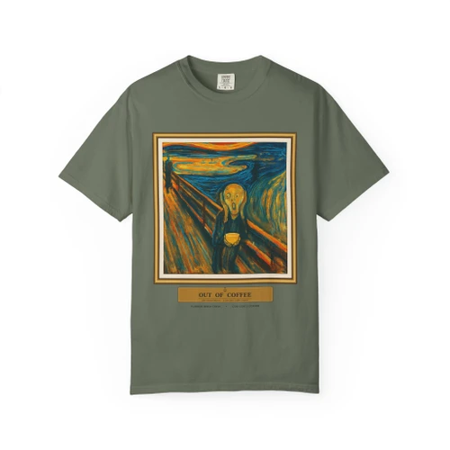 Out of Coffee – Existential Brew Alarm Tee