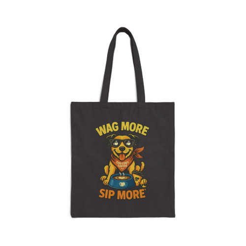 Dog Days & Coffee Ways Black Tote by Coo Coo’s Coffee – bold eco tote bag with fun dog and coffee graphic, sustainable and built for repeat adventures.