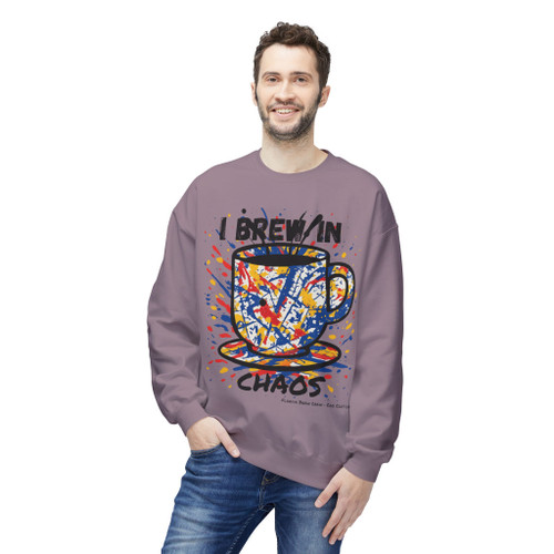 Brew in Chaos – Abstract Coffee Art Crewneck