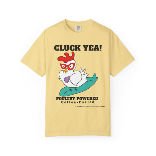 Miss Sally Rides Again – Poultry Surf Coffee Tee