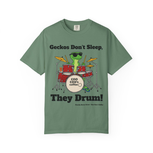 Brew Beats – Geckos Don't Sleep Coffee Tee