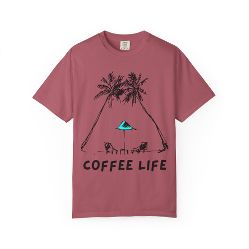 Coffee Life – Palm Trees & Beach Graphic Tee