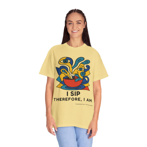 I Sip, Therefore I Am – Coffee Philosophy Graphic Tee