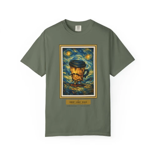 Drip Like Dali Tee | Surreal Melting Coffee Art T-Shirt | Art Lover Gift