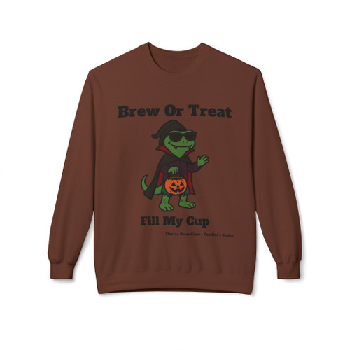 Brew Or Treat Fill My Cup Fleece Crewneck Sweatshirt