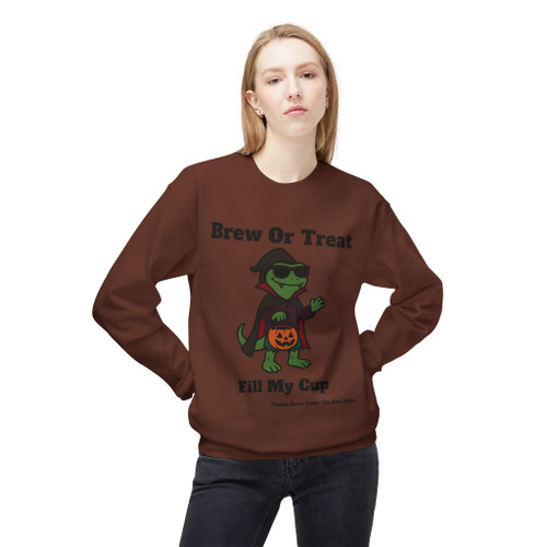 Brew Or Treat Fill My Cup Fleece Crewneck Sweatshirt