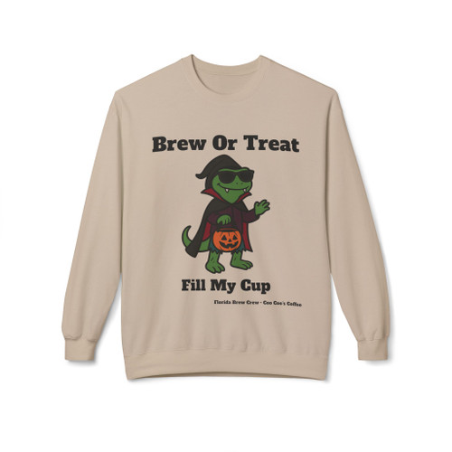 Brew Or Treat Fill My Cup Fleece Crewneck Sweatshirt
