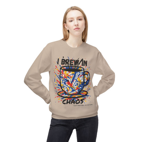 I Brew In Chaos Coffee Crewneck | Abstract Art Coffee Sweatshirt | Street Art Coffee Lover Gift