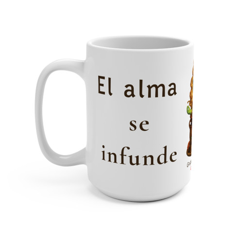 El Alma Se Infunde Mexican Coffee Mug | Steeping the Soul 15oz Ceramic | Café de Olla Gift