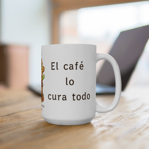 El Alma Se Infunde Mexican Coffee Mug | Steeping the Soul 15oz Ceramic | Café de Olla Gift