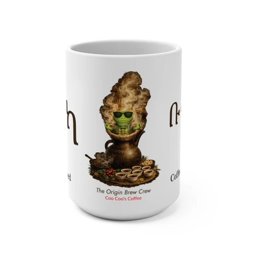 Ethiopian Coffee Ceremony Mug | Steeping the Soul 15oz Ceramic | Jebena Coffee Lover Gift