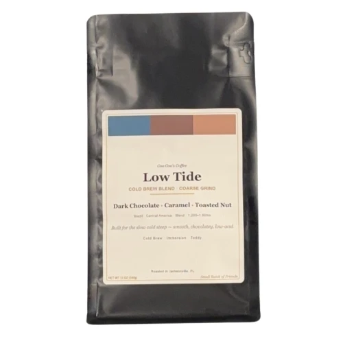 Low Tide — 12 oz bag of whole-bean cold brew coffee from Coo Coo’s Coffee