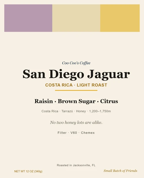 songbird light  roast coffee front label