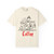 Black barista sketch t-shirt with red “Coffee” text – Brew Like You Mean It design by Coo Coo’s Coffee. Ivory front print