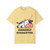 Udderly Exhausted tee featuring cartoon sleepy cow with Zs and bold black text – funny caffeine shirt by Coo Coo’s Coffee. Butter front print