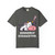 Udderly Exhausted tee featuring cartoon sleepy cow with Zs and bold black text – funny caffeine shirt by Coo Coo’s Coffee. Pepper front print