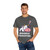 Udderly Exhausted tee featuring cartoon sleepy cow with Zs and bold black text – funny caffeine shirt by Coo Coo’s Coffee