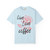 Petal & Pour tee shirt featuring pink rose graphic and live love coffee script – Coo Coo’s Coffee women’s floral brew shirt. Chalky Mint front print