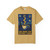 One More Cup Before I Gogh tee featuring Van Gogh-inspired art with coffee cup and swirling sky – Coo Coo’s Coffee artist shirt. Mustard front print