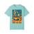 Drip Like Dalí surrealist coffee tee with melting clocks and bold art – Comfort Colors shirt by Coo Coo’s Coffee. Chalky Mint front print
