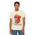 It Deserves Action t-shirt – Childhood cancer awareness tee with Lego squirrel tribute design by Coo Coo’s Coffee, ivory female model